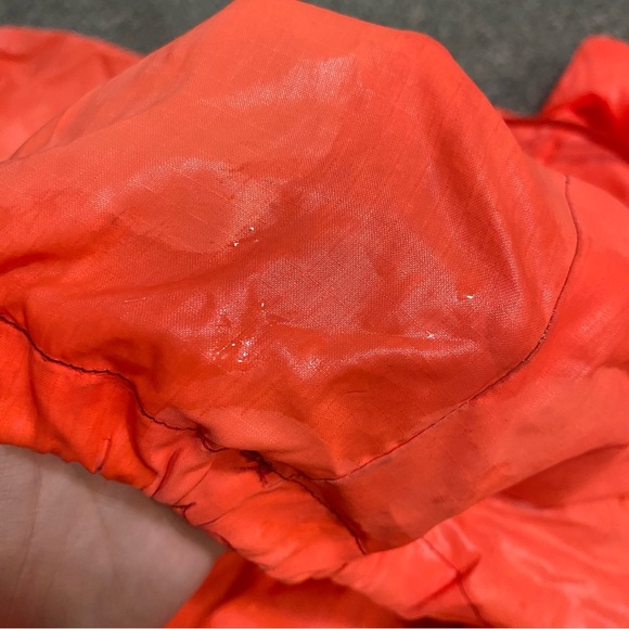 Handmade Windbreaker Jacket with Patches Neon Orange Pullover Pocket Hoodie XL - Picture 9 of 17